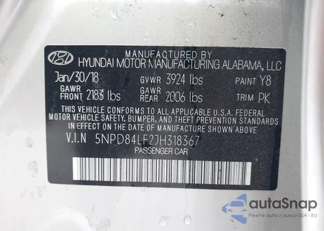 2018 Hyundai Elantra Sel from USA, damaged, VIN 5NPD84LF2JH318367